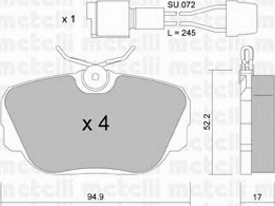 Metelli 22-0042-0K - Гальмівні колодки, дискові гальма autozip.com.ua
