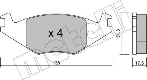 Metelli 22-0047-0 - Гальмівні колодки, дискові гальма autozip.com.ua