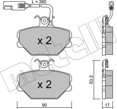 Metelli 22-0059-1 - Гальмівні колодки, дискові гальма autozip.com.ua