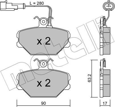 Metelli 22-0059-2 - Гальмівні колодки, дискові гальма autozip.com.ua