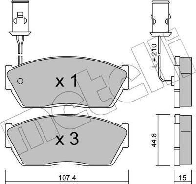 Metelli 22-0054-1 - Гальмівні колодки, дискові гальма autozip.com.ua