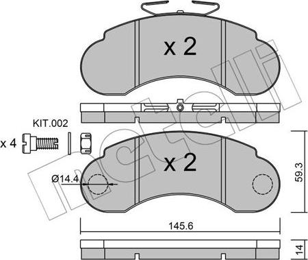 Metelli 22-0055-1 - Гальмівні колодки, дискові гальма autozip.com.ua