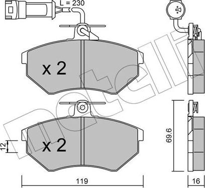 Metelli 22-0050-4 - Гальмівні колодки, дискові гальма autozip.com.ua