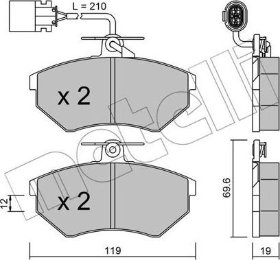 Metelli 22-0050-1 - Гальмівні колодки, дискові гальма autozip.com.ua