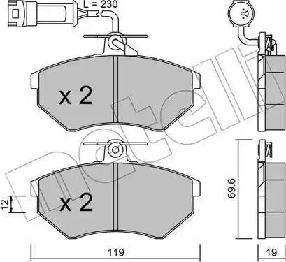 Metelli 22-0050-3 - Гальмівні колодки, дискові гальма autozip.com.ua