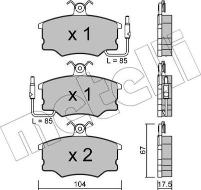 Metelli 22-0053-0 - Гальмівні колодки, дискові гальма autozip.com.ua