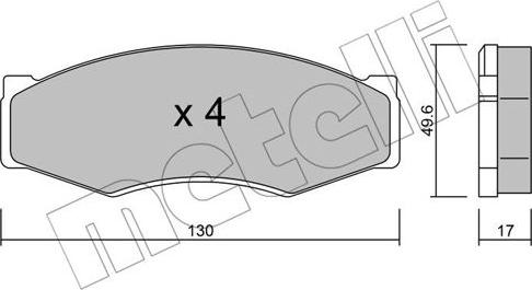 Metelli 22-0066-0 - Гальмівні колодки, дискові гальма autozip.com.ua