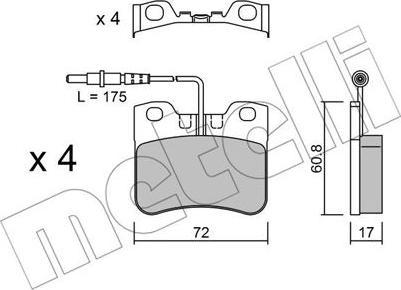 Metelli 22-0060-0 - Гальмівні колодки, дискові гальма autozip.com.ua