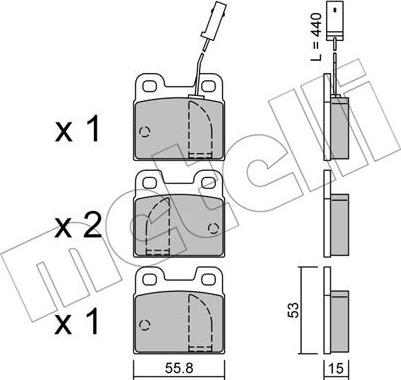 Metelli 22-0009-2 - Гальмівні колодки, дискові гальма autozip.com.ua