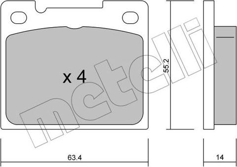 Metelli 22-0004-0 - Гальмівні колодки, дискові гальма autozip.com.ua