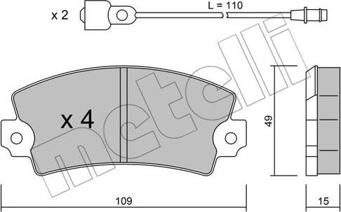 Metelli 22-0005-4 - Гальмівні колодки, дискові гальма autozip.com.ua