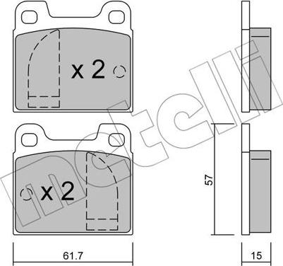 Metelli 22-0008-0 - Гальмівні колодки, дискові гальма autozip.com.ua