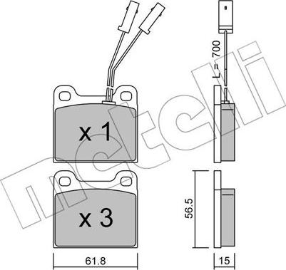 Metelli 22-0003-1 - Гальмівні колодки, дискові гальма autozip.com.ua