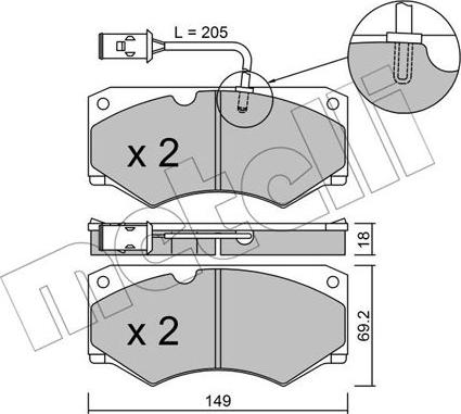 Metelli 22-0014-3 - Гальмівні колодки, дискові гальма autozip.com.ua