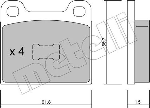 Metelli 22-0010-0 - Гальмівні колодки, дискові гальма autozip.com.ua