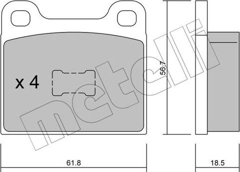 Metelli 22-0010-1 - Гальмівні колодки, дискові гальма autozip.com.ua