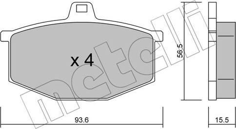 Metelli 22-0012-0 - Гальмівні колодки, дискові гальма autozip.com.ua