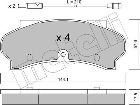 Metelli 22-0017-1 - Гальмівні колодки, дискові гальма autozip.com.ua