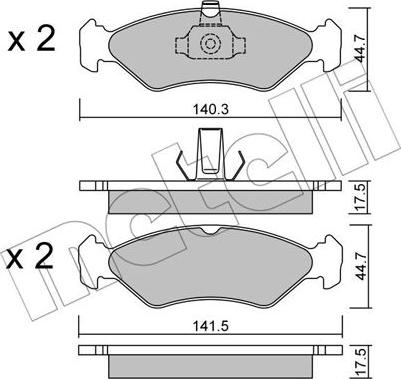 Metelli 22-0088-0 - Гальмівні колодки, дискові гальма autozip.com.ua