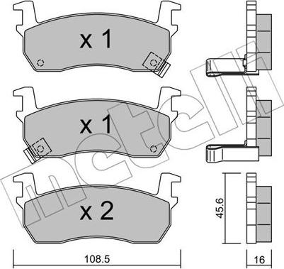 Metelli 22-0034-1 - Гальмівні колодки, дискові гальма autozip.com.ua