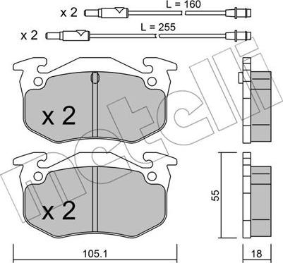 Metelli 22-0036-0 - Гальмівні колодки, дискові гальма autozip.com.ua