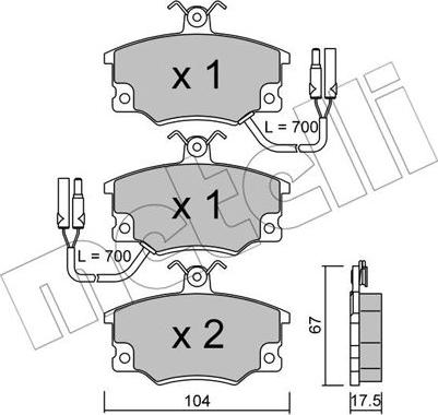 Metelli 22-0030-2 - Гальмівні колодки, дискові гальма autozip.com.ua