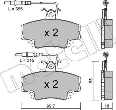 Metelli 22-0032-1 - Гальмівні колодки, дискові гальма autozip.com.ua