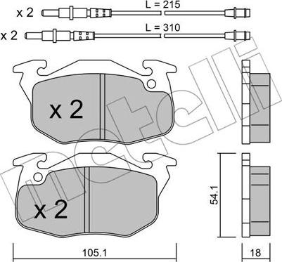 Metelli 22-0037-4 - Гальмівні колодки, дискові гальма autozip.com.ua