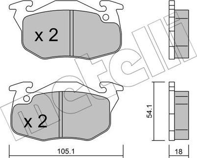 Metelli 22-0037-5 - Гальмівні колодки, дискові гальма autozip.com.ua