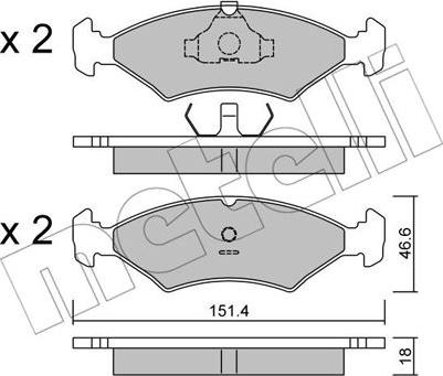 Metelli 22-0029-0 - Гальмівні колодки, дискові гальма autozip.com.ua