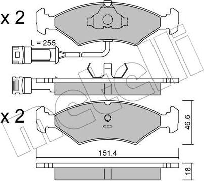 Metelli 22-0029-1 - Гальмівні колодки, дискові гальма autozip.com.ua