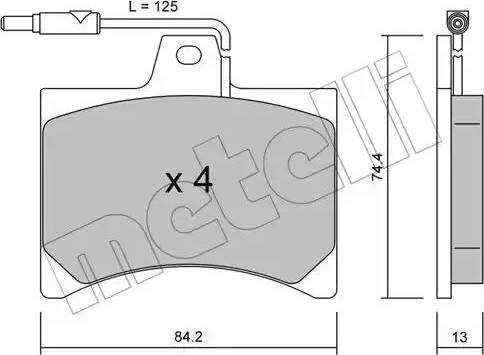 Metelli 22-0025-0 - Гальмівні колодки, дискові гальма autozip.com.ua