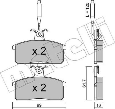 Metelli 22-0026-3 - Гальмівні колодки, дискові гальма autozip.com.ua