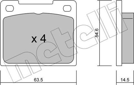 Metelli 22-0020-0 - Гальмівні колодки, дискові гальма autozip.com.ua