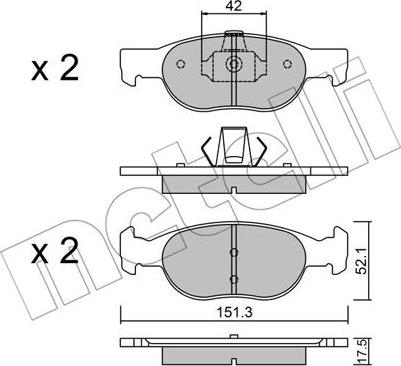 Metelli 22-0079-1 - Гальмівні колодки, дискові гальма autozip.com.ua