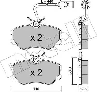 Metelli 22-0074-1 - Гальмівні колодки, дискові гальма autozip.com.ua