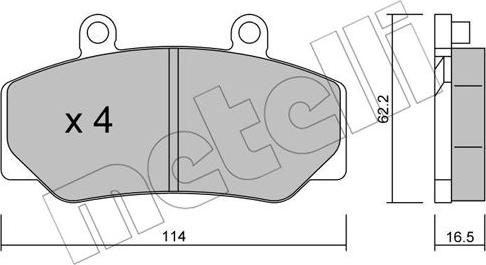 Metelli 22-0075-0 - Гальмівні колодки, дискові гальма autozip.com.ua