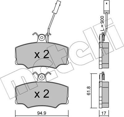 Metelli 22-0076-0 - Гальмівні колодки, дискові гальма autozip.com.ua