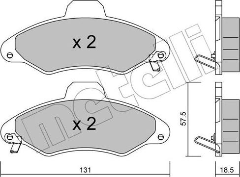 Metelli 22-0071-1 - Гальмівні колодки, дискові гальма autozip.com.ua