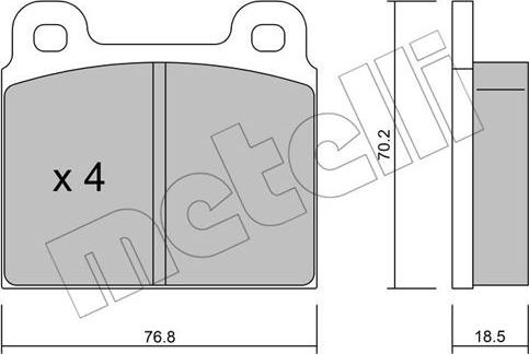 Metelli 22-0078-0 - Гальмівні колодки, дискові гальма autozip.com.ua