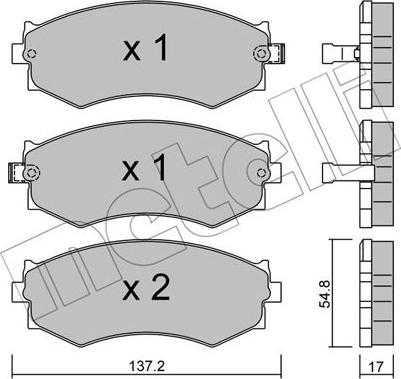 Metelli 22-0190-1 - Гальмівні колодки, дискові гальма autozip.com.ua