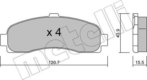 Metelli 22-0145-0 - Гальмівні колодки, дискові гальма autozip.com.ua