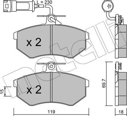 Metelli 22-0148-4 - Гальмівні колодки, дискові гальма autozip.com.ua