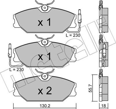 Metelli 22-0142-1 - Гальмівні колодки, дискові гальма autozip.com.ua