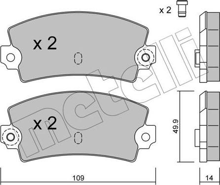 Metelli 22-0147-1 - Гальмівні колодки, дискові гальма autozip.com.ua