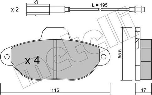 Metelli 22-0159-3 - Гальмівні колодки, дискові гальма autozip.com.ua