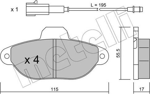 Metelli 22-0159-2 - Гальмівні колодки, дискові гальма autozip.com.ua