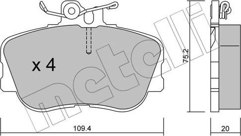 Metelli 22-0158-0 - Гальмівні колодки, дискові гальма autozip.com.ua