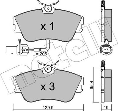 Metelli 22-0164-1 - Гальмівні колодки, дискові гальма autozip.com.ua