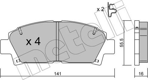 Metelli 22-0166-0 - Гальмівні колодки, дискові гальма autozip.com.ua